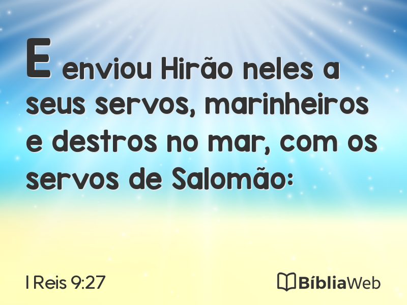 I Reis 9:27 em imagem para compartilhar