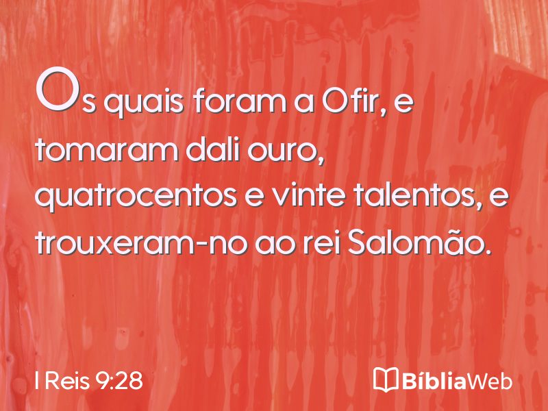 I Reis 9:28 em imagem para compartilhar