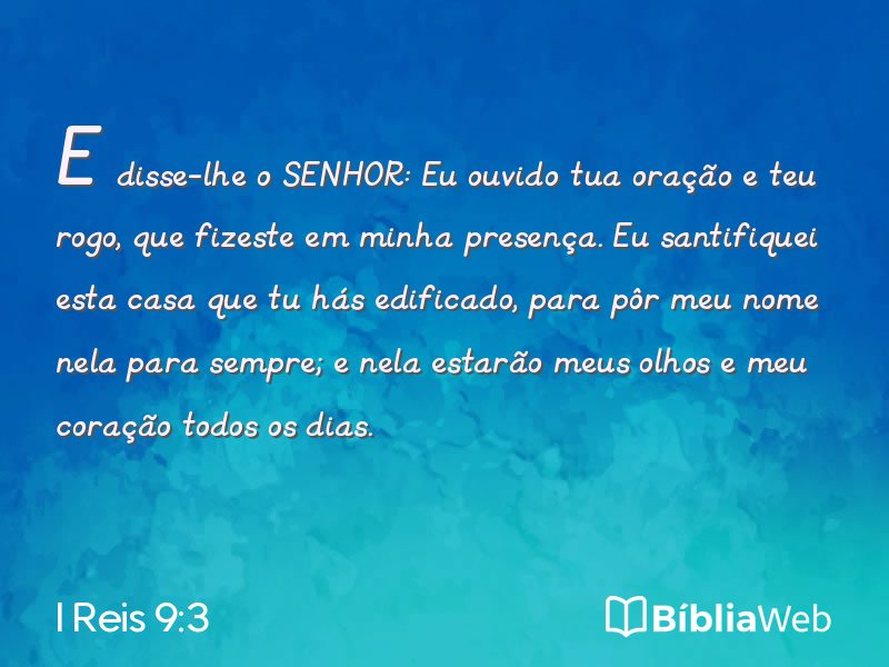I Reis 9:3 em imagem para compartilhar