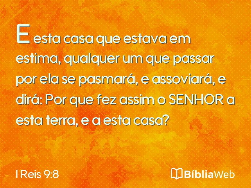 I Reis 9:8 em imagem para compartilhar