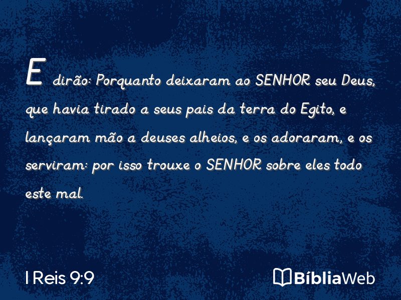 I Reis 9:9 em imagem para compartilhar