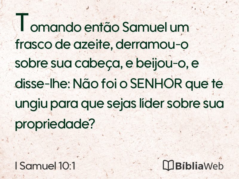 I Samuel 10:1 em imagem para compartilhar