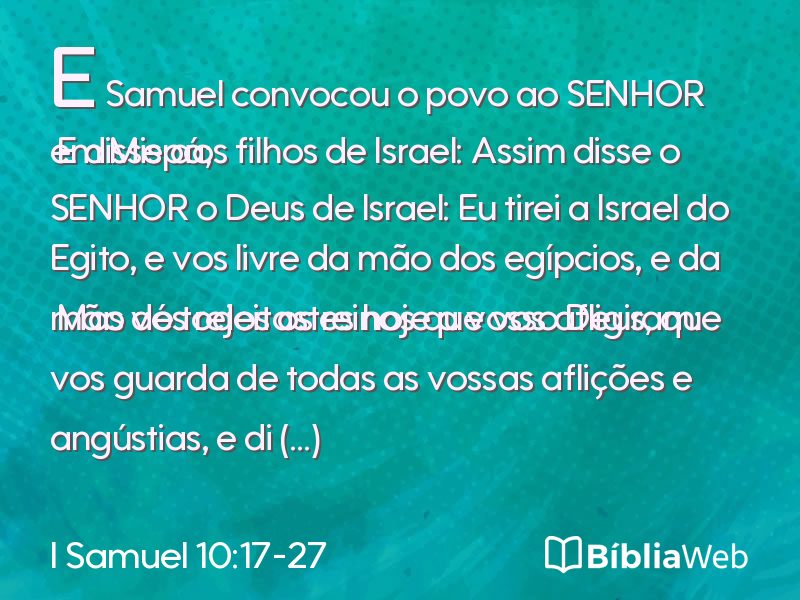 I Samuel 10:17-27 em imagem para compartilhar