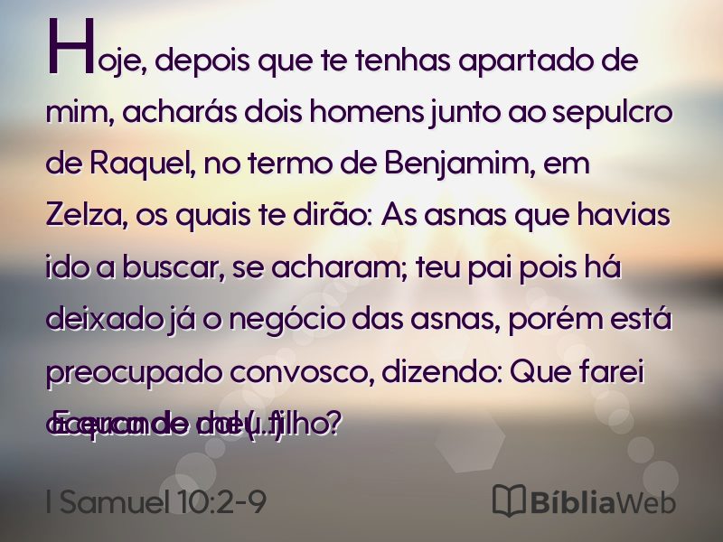 I Samuel 10:2-9 em imagem para compartilhar