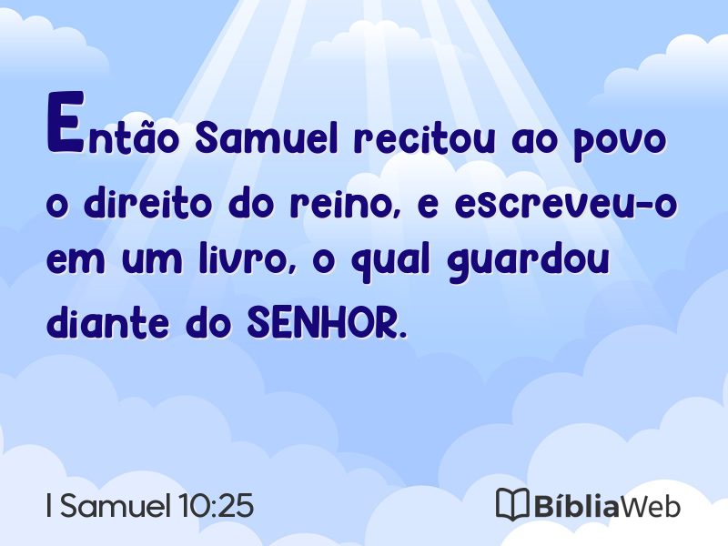 I Samuel 10:25 em imagem para compartilhar