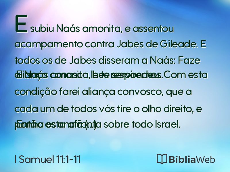 I Samuel 11:1-11 em imagem para compartilhar
