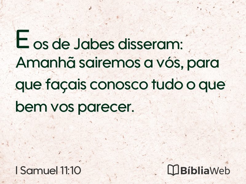 I Samuel 11:10 em imagem para compartilhar