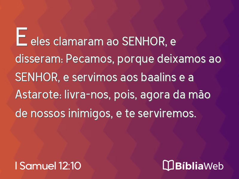 I Samuel 12:10 em imagem para compartilhar