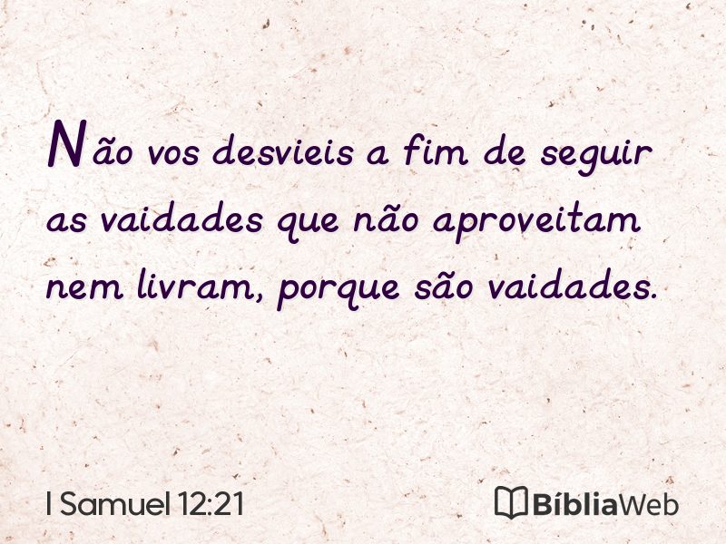 I Samuel 12:21 em imagem para compartilhar