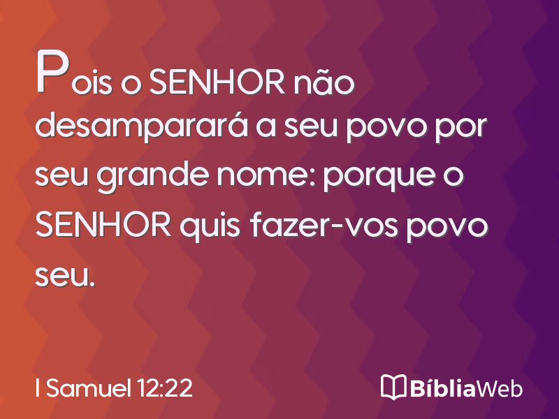 I Samuel 12:22 em imagem para compartilhar