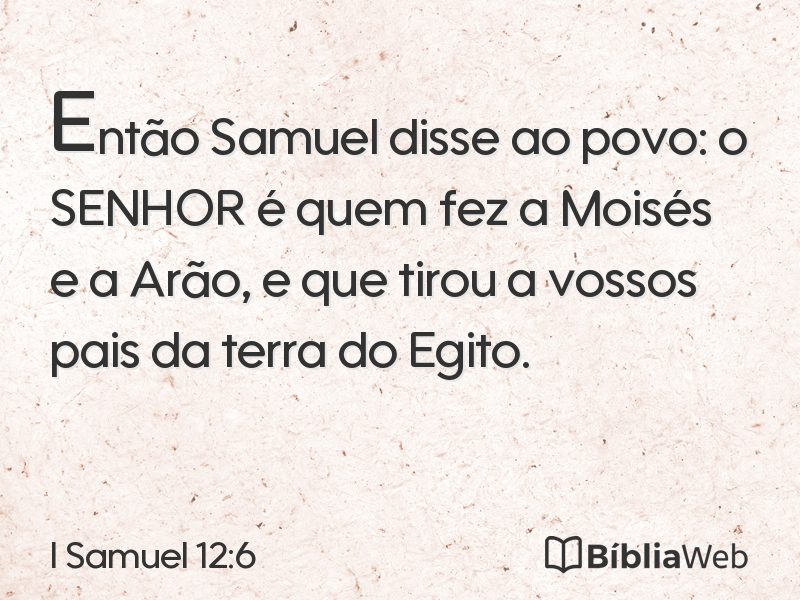 I Samuel 12:6 em imagem para compartilhar