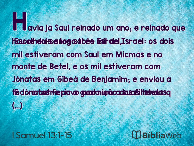 I Samuel 13:1-15 em imagem para compartilhar