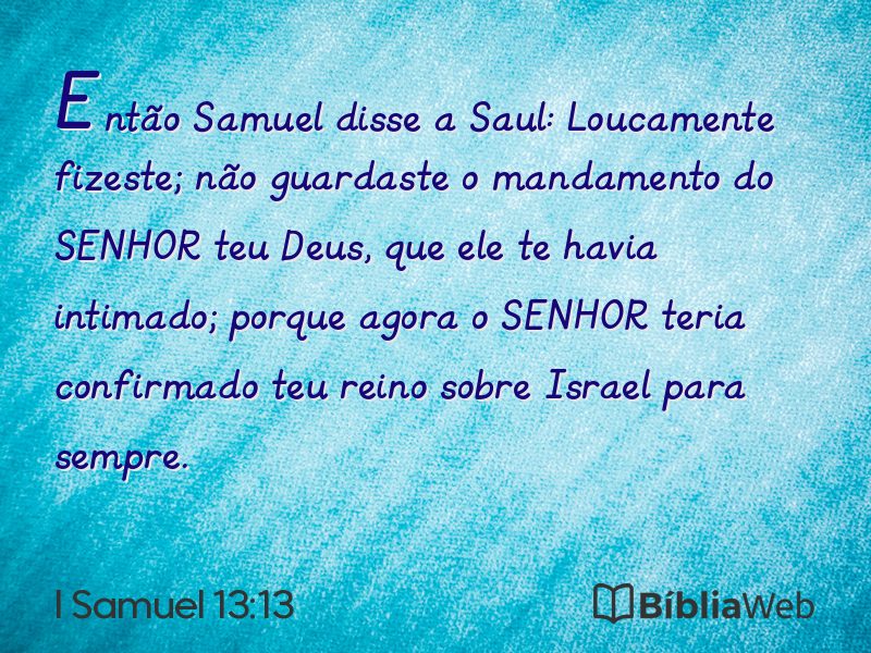 I Samuel 13:13 em imagem para compartilhar