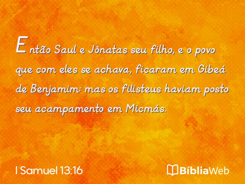 I Samuel 13:16 em imagem para compartilhar