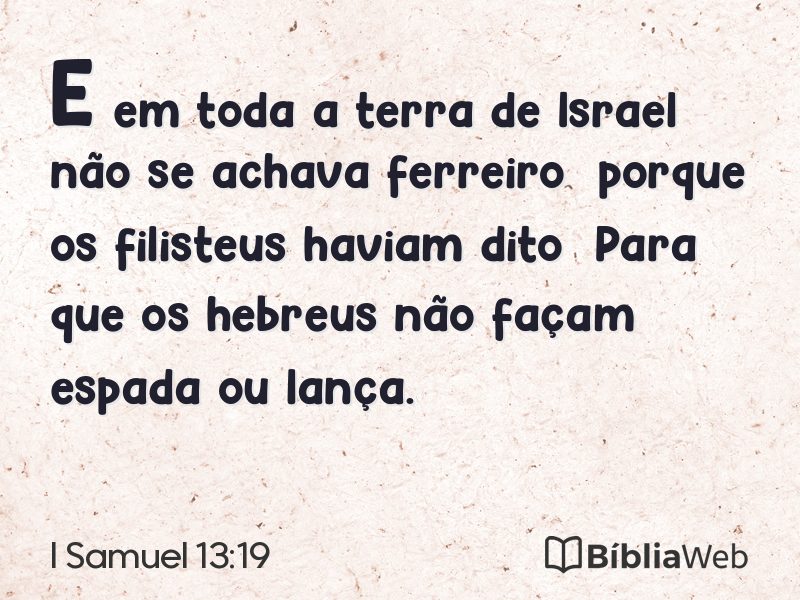 I Samuel 13:19 em imagem para compartilhar