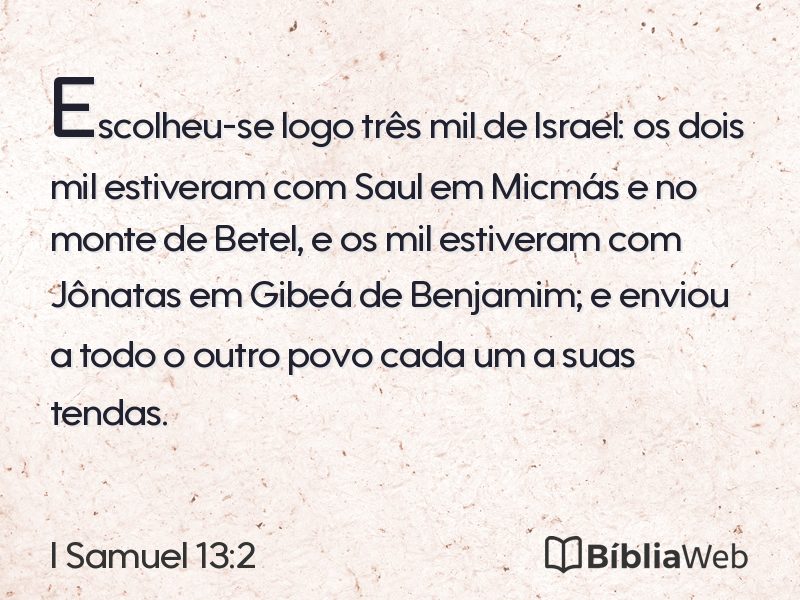 I Samuel 13:2 em imagem para compartilhar