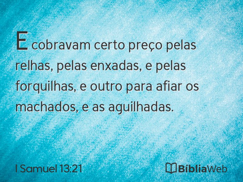 I Samuel 13:21 em imagem para compartilhar
