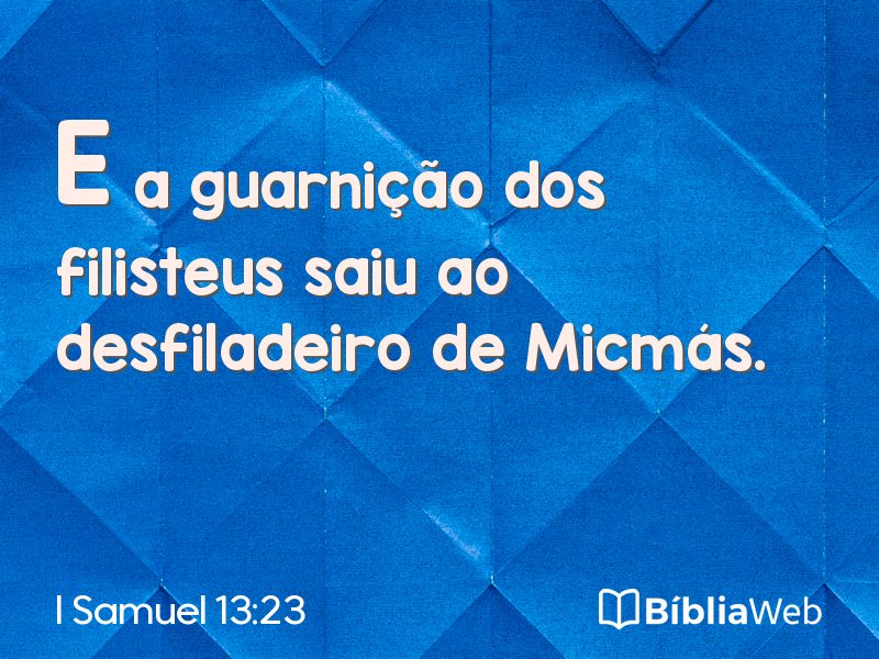 I Samuel 13:23 em imagem para compartilhar