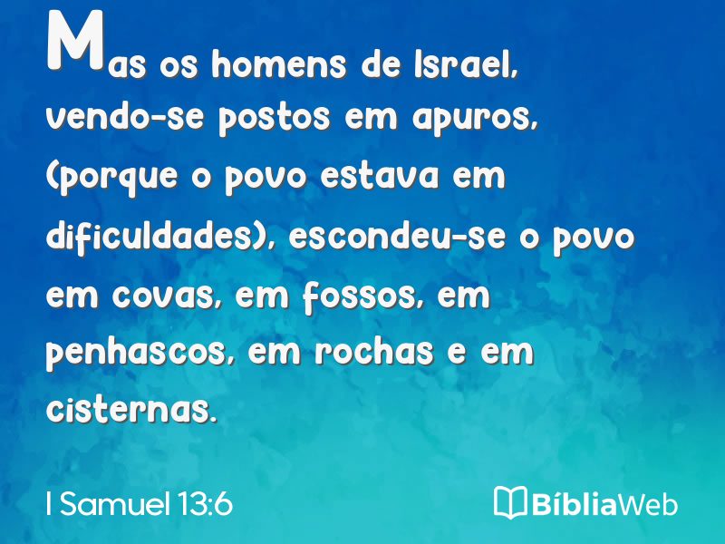 I Samuel 13:6 em imagem para compartilhar