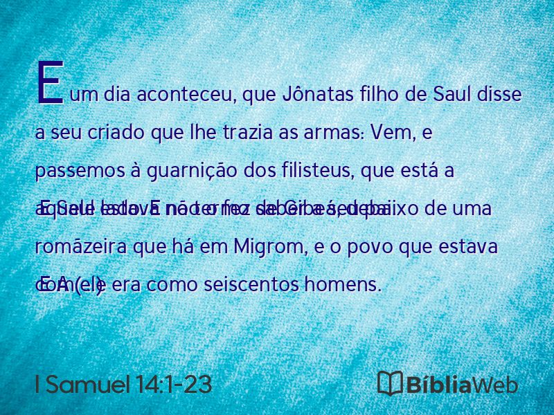 I Samuel 14:1-23 em imagem para compartilhar