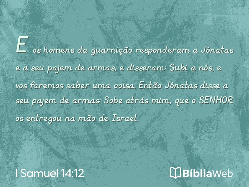I Samuel 14:12 em imagem para compartilhar