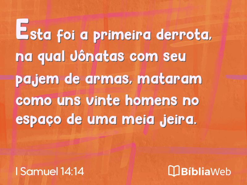 I Samuel 14:14 em imagem para compartilhar