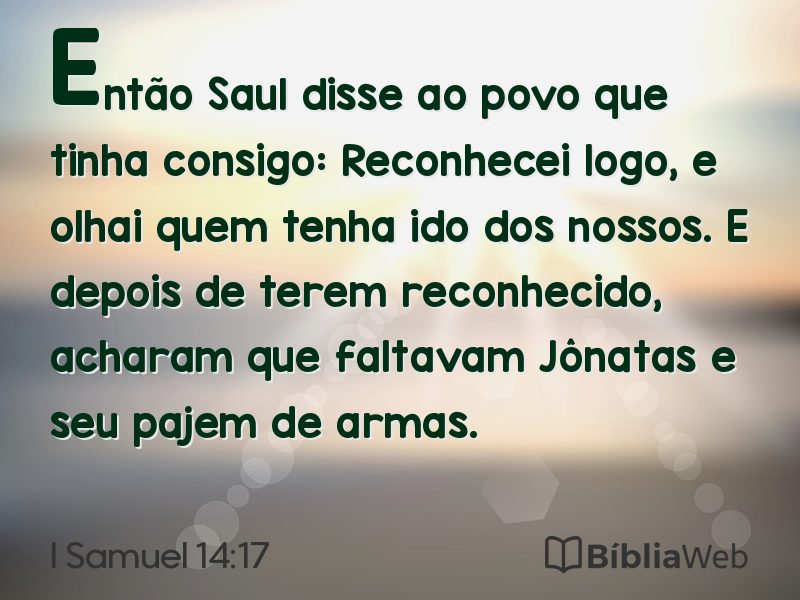 I Samuel 14:17 em imagem para compartilhar