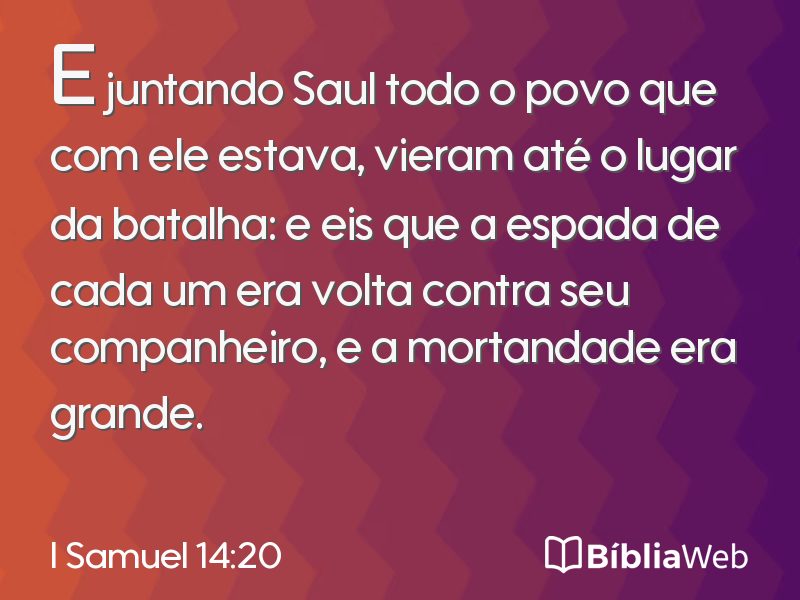 I Samuel 14:20 em imagem para compartilhar