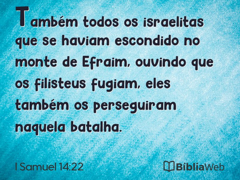I Samuel 14:22 em imagem para compartilhar