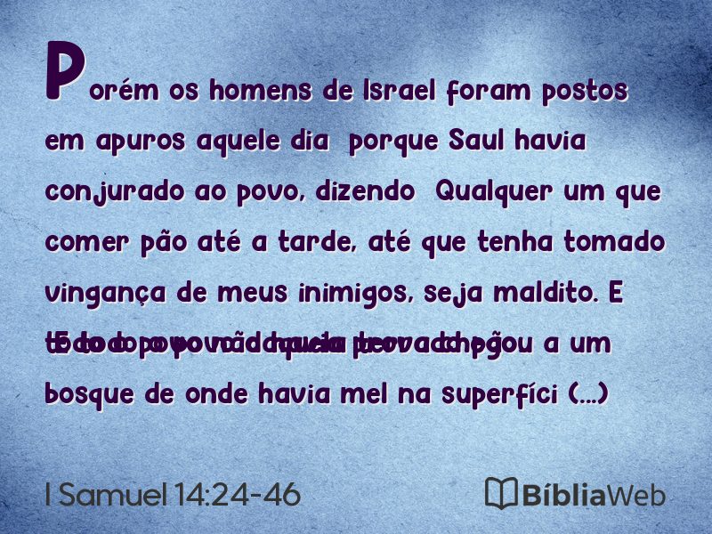 I Samuel 14:24-46 em imagem para compartilhar