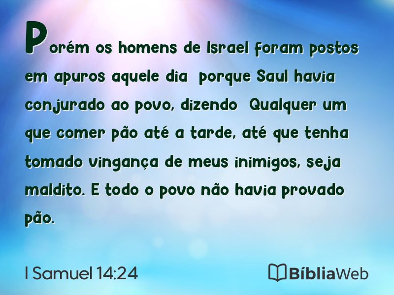 I Samuel 14:24 em imagem para compartilhar