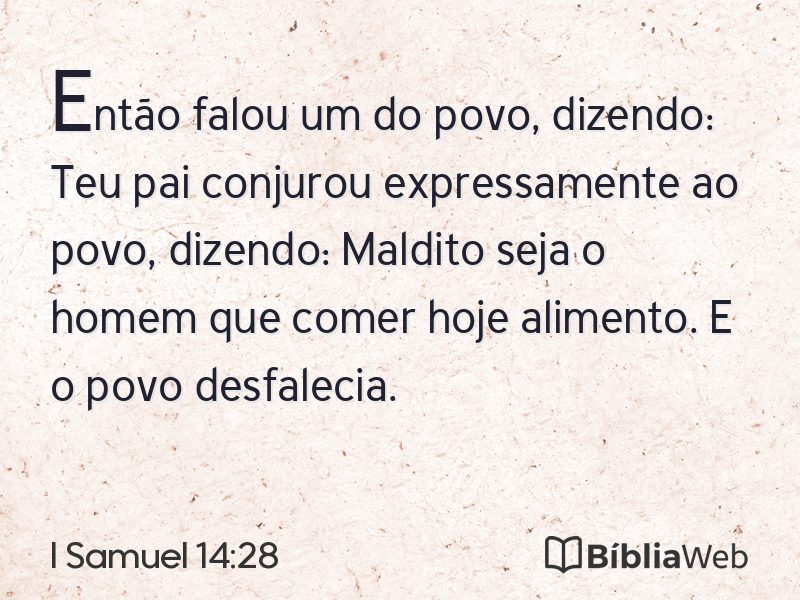 I Samuel 14:28 em imagem para compartilhar