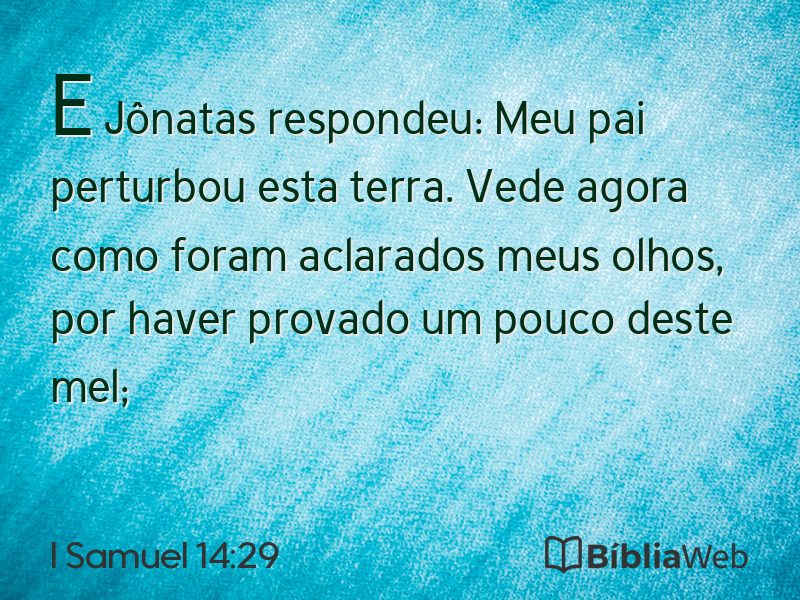 I Samuel 14:29 em imagem para compartilhar
