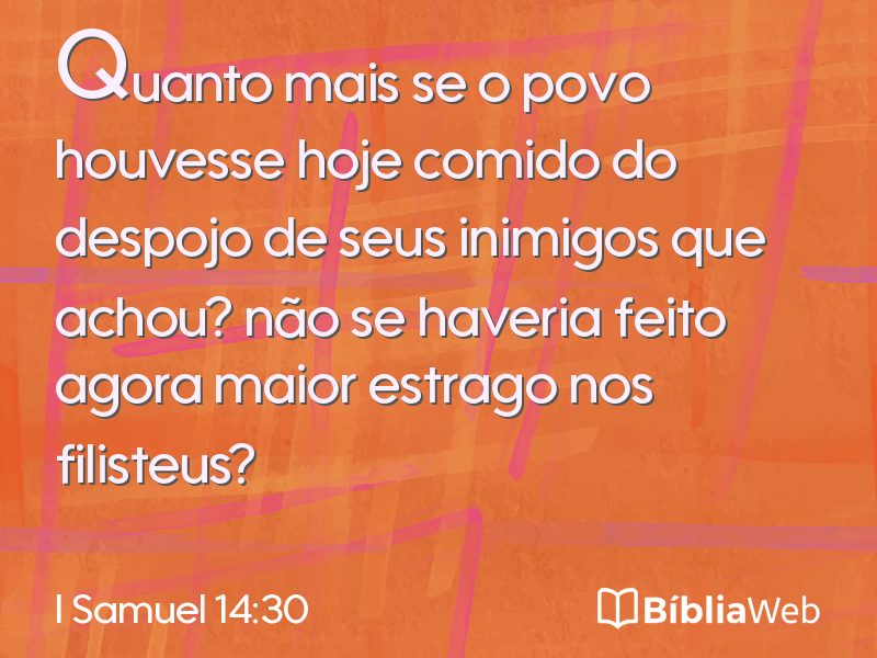 I Samuel 14:30 em imagem para compartilhar
