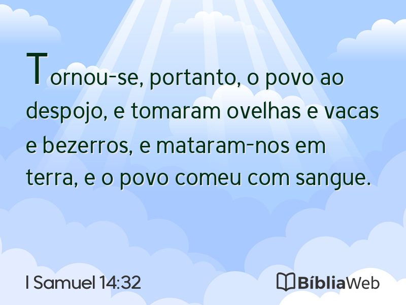 I Samuel 14:32 em imagem para compartilhar