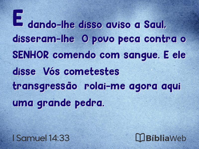 I Samuel 14:33 em imagem para compartilhar