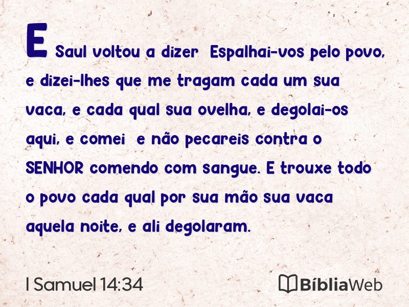 I Samuel 14:34 em imagem para compartilhar