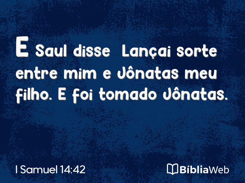 I Samuel 14:42 em imagem para compartilhar