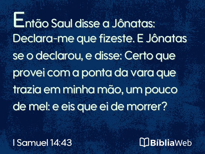 I Samuel 14:43 em imagem para compartilhar