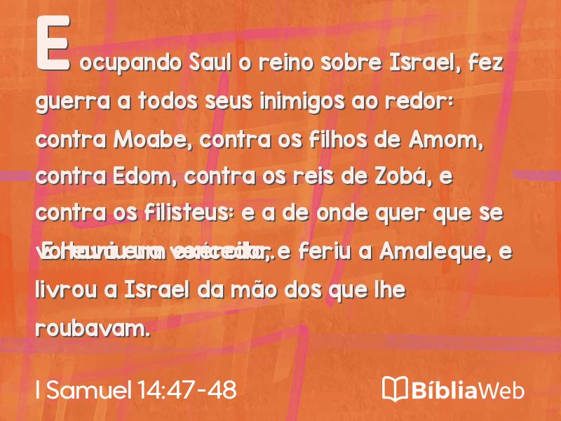 I Samuel 14:47-48 em imagem para compartilhar