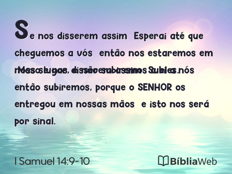 I Samuel 14:9-10 em imagem para compartilhar