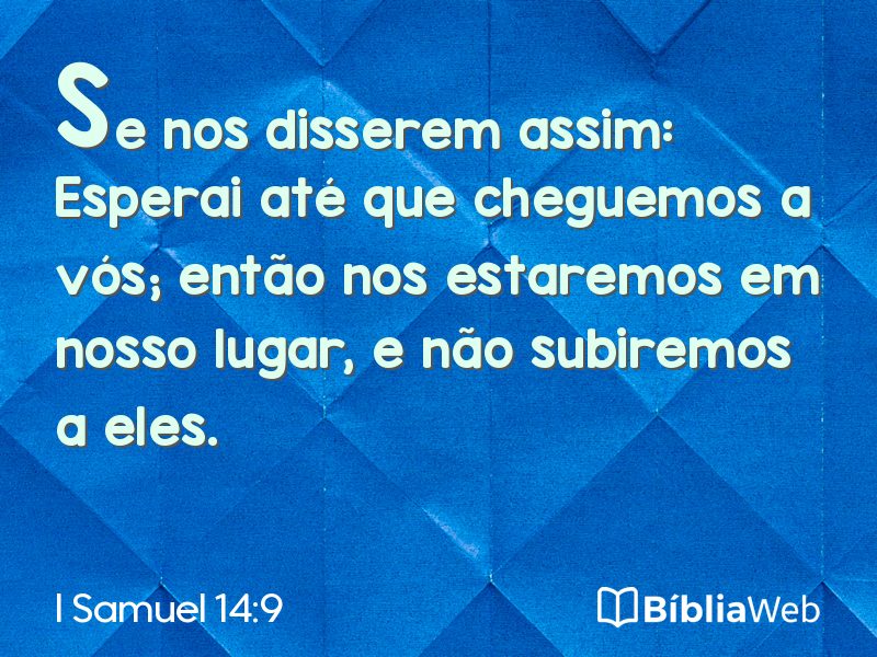 I Samuel 14:9 em imagem para compartilhar