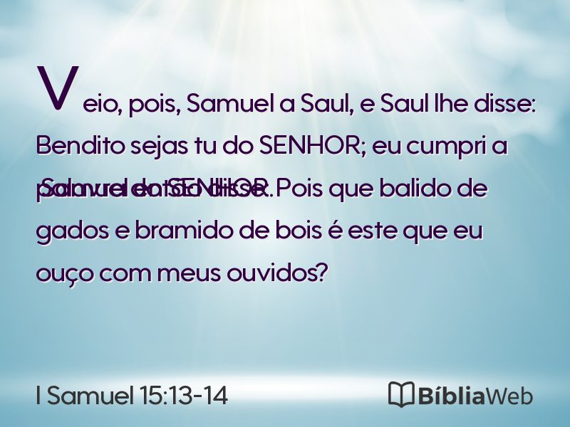 I Samuel 15:13-14 em imagem para compartilhar