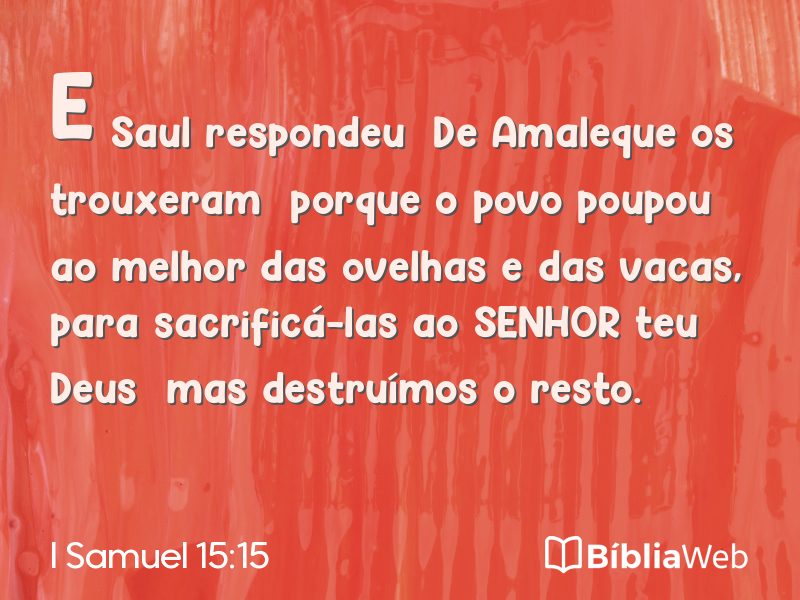 I Samuel 15:15 em imagem para compartilhar