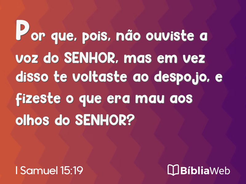 I Samuel 15:19 em imagem para compartilhar