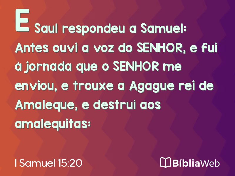 I Samuel 15:20 em imagem para compartilhar