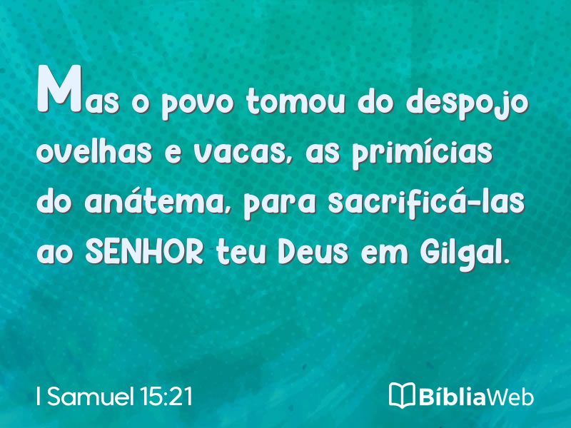 I Samuel 15:21 em imagem para compartilhar