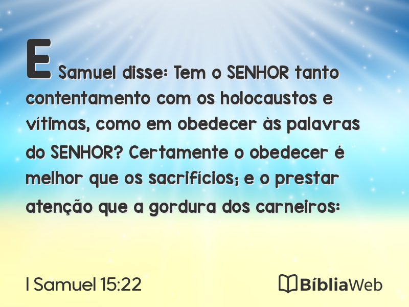 I Samuel 15:22 em imagem para compartilhar