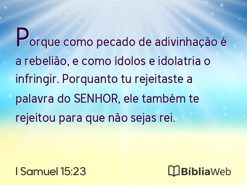 I Samuel 15:23 em imagem para compartilhar