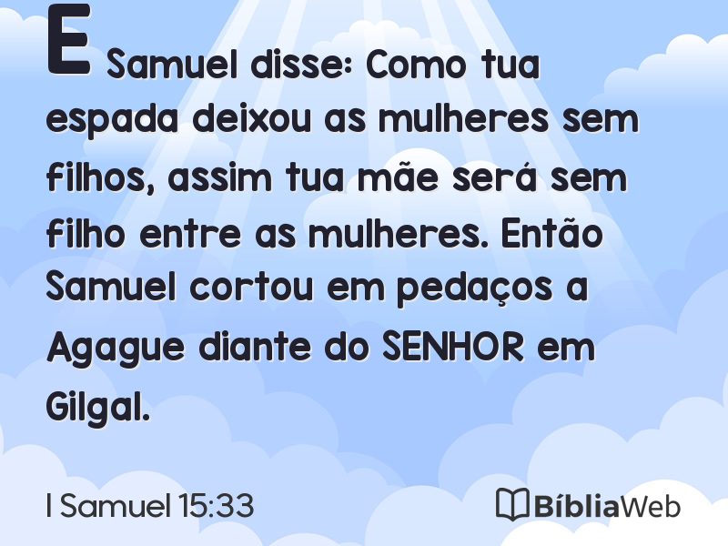 I Samuel 15:33 em imagem para compartilhar